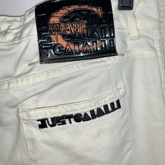 Just Cavalli Double Logo White Jeans